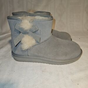 Koolaburra ugg victoria mini pom pom pull on suede fur ankle boots wi